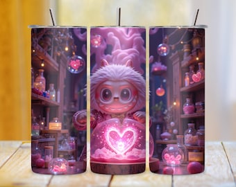 Arte de laboratorio de pociones de monstruos kawaii: Corazón rosa caprichoso (Descarga digital)