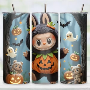 Spooky Labubu Tumbler Wrap 20oz Skinny Halloween Sublimation PNG Creepy Cute  Design Digital Art Halloween Tumbler Instant Download File