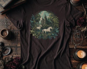 Camiseta de unicornio renacentista: camiseta gráfica de fantasía vintage