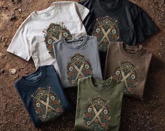 Renaissance Knight Swords T-Shirt: Vintage Armor, Medieval Costume