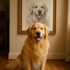 Custom Pet Portrait Drawing - Realistic Hand Drawn Style - Digital Cat or Dog Sketch - Personalized Animal Illustration