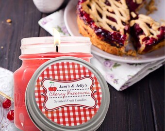 Cherry Preserves Scented Gel Candle – 8oz Jar | Long-Lasting Burn | Hand-Poured in USA