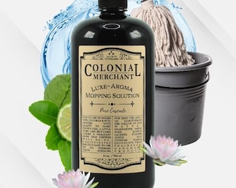 Pure Cascade Mop Solution | 32 oz Natural Floor Cleaner | Bergamot Water Lily Cashmere | Eco Friendly Cleaning | Colonial Merchant