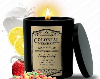 Fruity Cereal Candle • Lemon Zest, Sweet Berries & Cereal Milk • 12 oz Coconut Apricot Wax • Hand‑Poured Candle