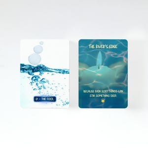 River’s Edge Arcana – Emotionale Heilung Reflection Karten | Wasser Orakel Karten Deck für Intuitives Journaling und Innere Arbeit