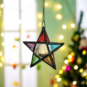 Bougeoir en forme d'étoile décoré de glaçure multicolore | Photo Gratuite