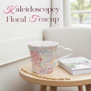 Daisy Porcelain Tea & Cappuccino Mug – Sculpted Large Flower Blossom Cup, Vintage-inspired Pottery, Perfect Mom-to-Be or Valentine’s Gift