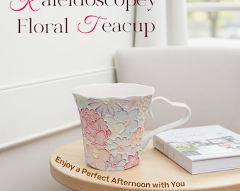 Gänseblümchen-Porzellan-Tee- & Cappuccino-Tasse - Große Blumen-Blütentasse, Vintage-inspirierte Keramik, perfektes Geschenk für werdende Mamas oder Valentinstage