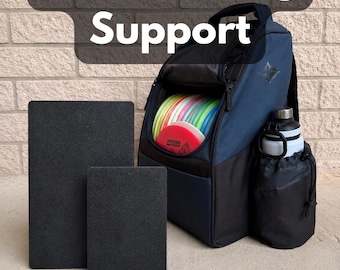 Sistema de soporte vertical/inserto para bolsas de disc golf para bolsas flexibles