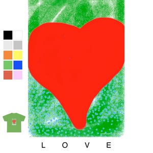 SPREAD LOVE, Unisex Heavy 100% Cotton Tee, Valentine&#39;s Day Shirt, Romantic Gift, Couple&#39;s Apparel,  Printify Quality, Original Artwork