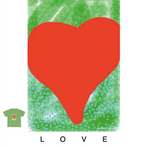SPREAD LOVE, Unisex Heavy 100% Cotton Tee, Valentine&#39;s Day Shirt, Romantic Gift, Couple&#39;s Apparel,  Printify Quality, Original Artwork