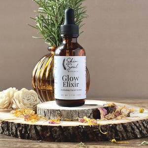 Glow Elixir Facial Serum, hydrating facial serum | antiaging skincare serum | gua sha facial oil | clean beauty skincare | natural face oil