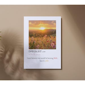 It&#39;s Golden | Sunset Lyric Art Print | Romantic Nature Wall Decor