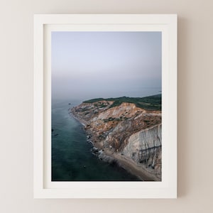 Aquinnah Cliffs Print, Martha&#39;s Vineyard, Costal Landscape Photography, Minimalist Wall Art