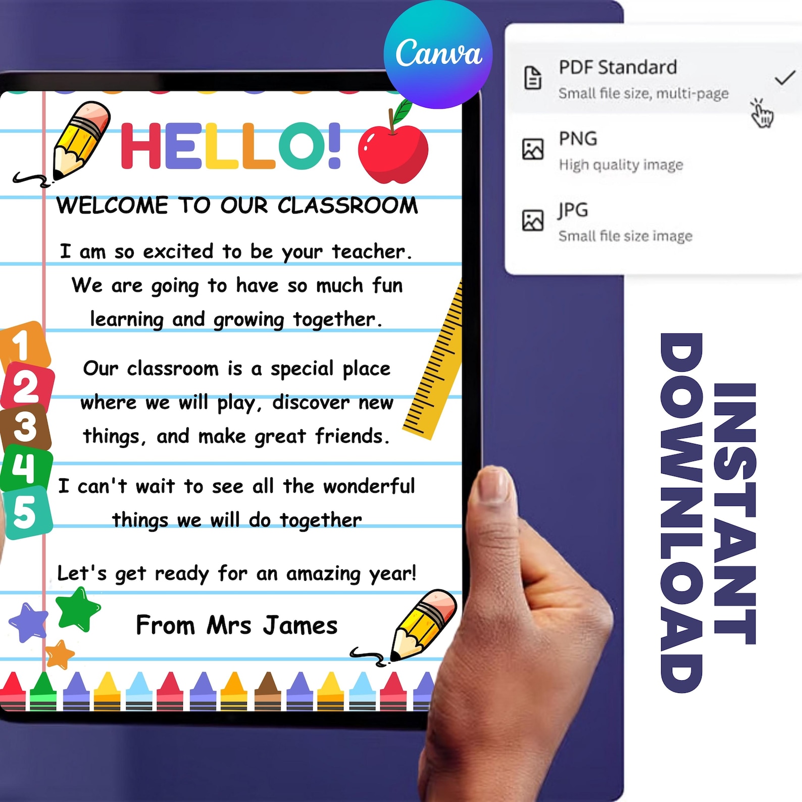Editable Welcome Back to School Letter Template: Printable Teacher Note ...