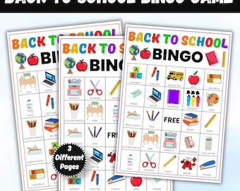 Back to School Bingo Printable, First Day of School Game, Classroom Activity for Kids, Welcome Back Bingo Cards, PDF Digital Download
