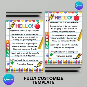 Editable Welcome Back to School Letter Template: Printable Teacher Note ...
