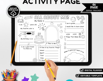 All About Me Worksheet: Back to School Activity (Editable Canva PDF)