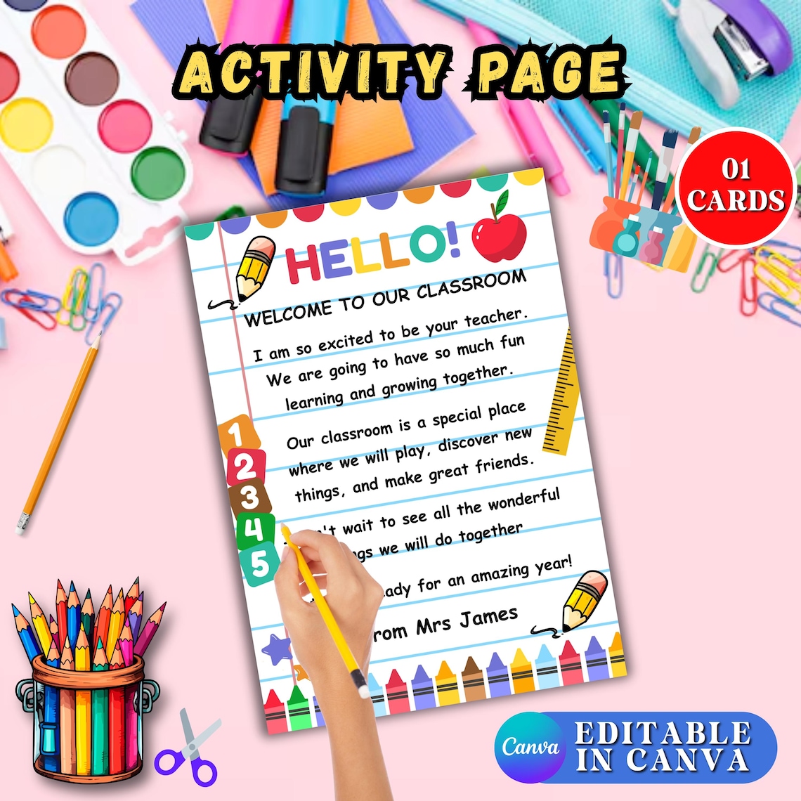 Editable Welcome Back to School Letter Template: Printable Teacher Note ...