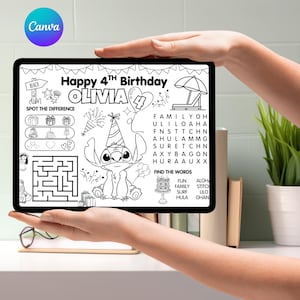 activity placemat
coloring placemat
stitch birthday
party activity sheet
stitch coloring page
birthday activity
custom party favor
kids activity mat
editable template
goody bag printable
birthday party game
kids party games
table mat