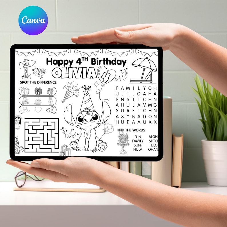 activity placemat
coloring placemat
stitch birthday
party activity sheet
stitch coloring page
birthday activity
custom party favor
kids activity mat
editable template
goody bag printable
birthday party game
kids party games
table mat