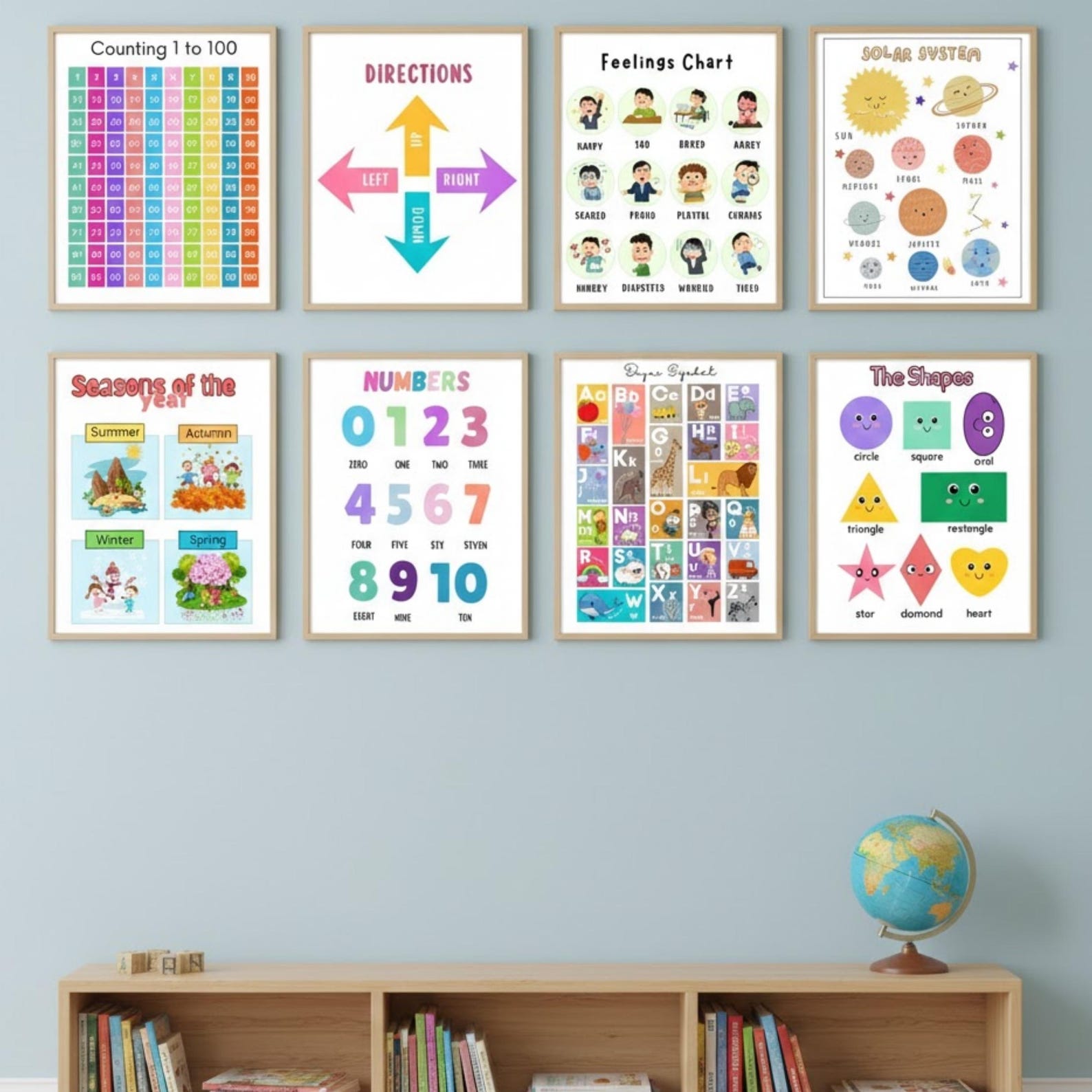 Educational Posters Set of 12, Homeschool Learning Prints & Charts ...