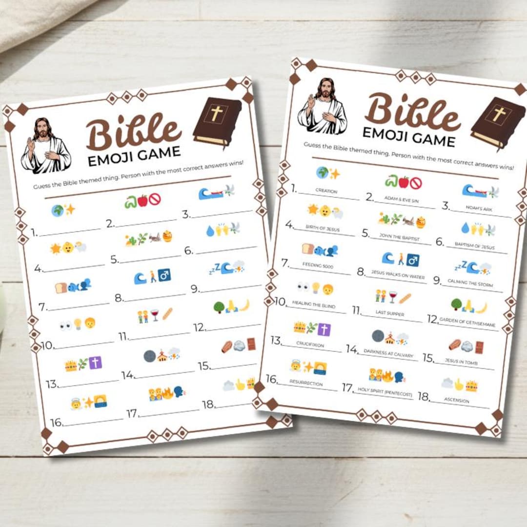 Bible Emoji Game Printable, Fun Sunday School Activity & Youth Group ...