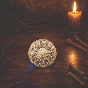 Moneda del Dominio Celestial. Talismán de la Rueda Astrológica para la Alineación, la Vinculación con el Destino y la Influencia Cósmica.