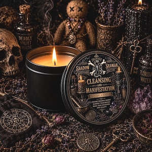 Shadow Shaman Cleansing Spell Candle: Root Work, Protection, Wellness