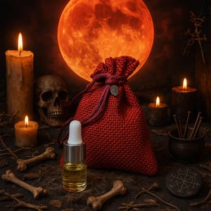 The Most Powerful, Blood Moon Protective Gris Gris/MoJo Bag, New Orleans, Haitian Spirit Work, Root Work, Hoodoo Protection