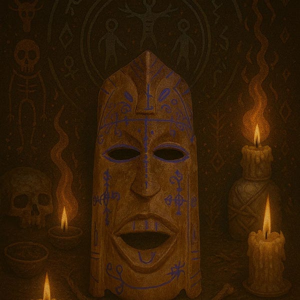 The Purple Death- Mask. A Fierce Shadow Shaman Guardian of Power, Punishment & Protection