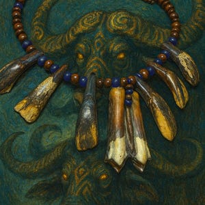 The “Teeth of the Sacred Guardian” authentic spiritual totem necklace. Protection from the dark forces