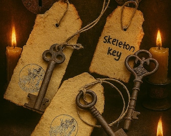 Vintage Rusted Iron Skeleton Key: Spirit-Selected, Blessed for Protection