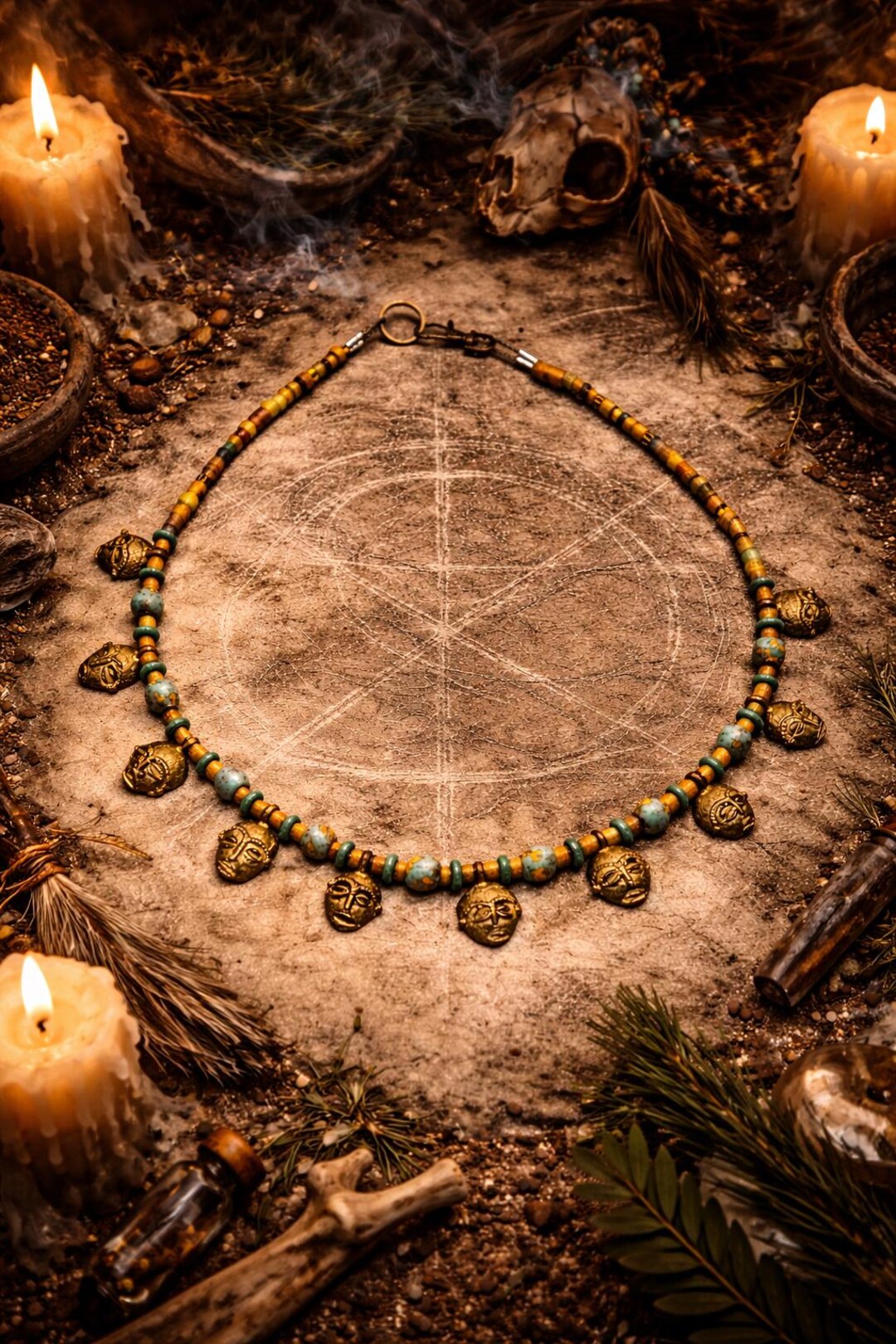 Ancestral Roda The Ten Witnesses of the Golden Road — Ancestral Fortune Collar - Etsy