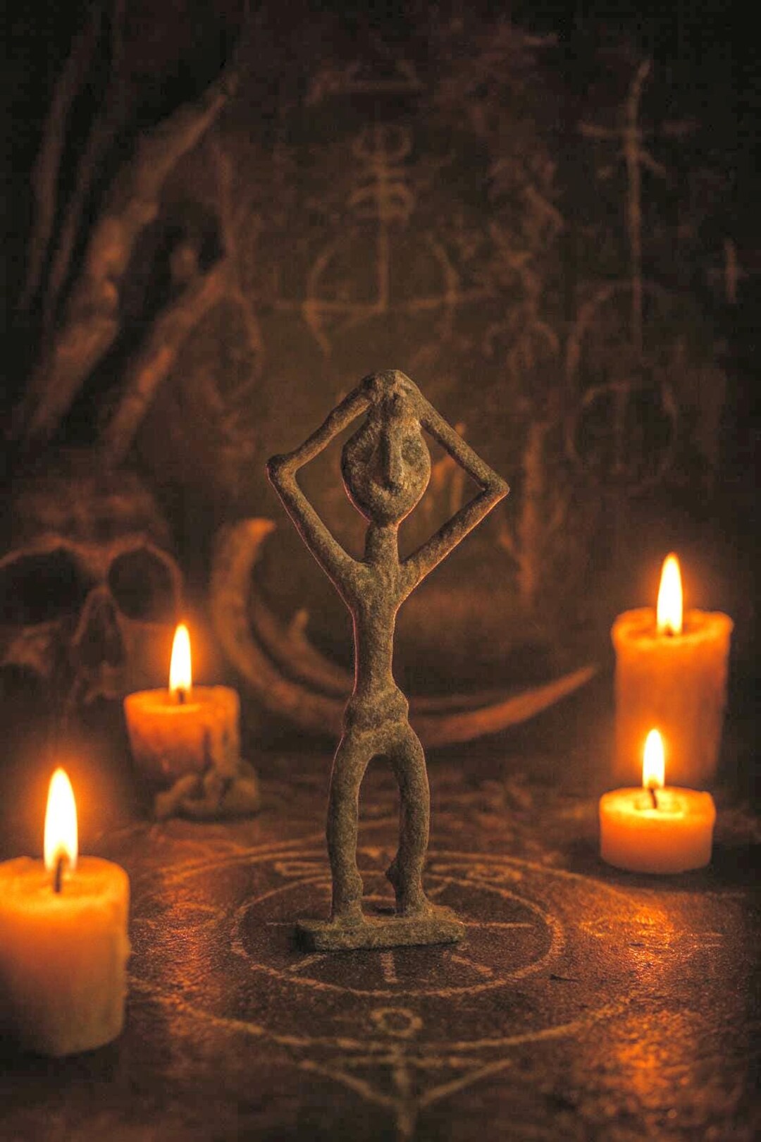 Bronze Spirit Sentinel Statue • Ritual Altar Guardian - Etsy