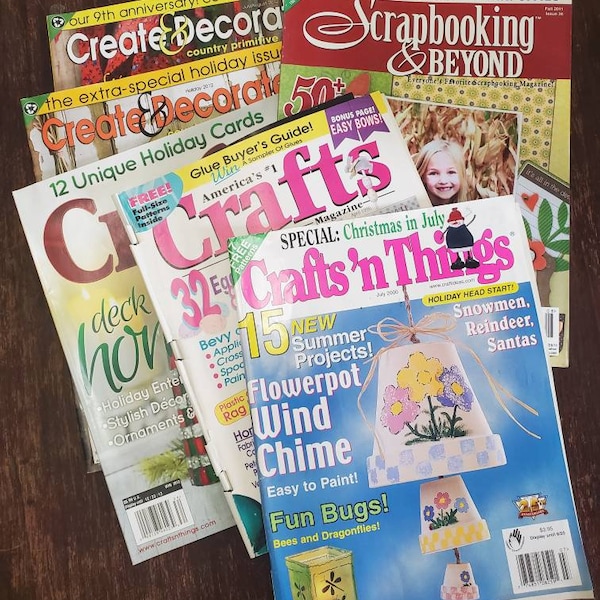 Crafts America's #1 Craft Magazine, Create & Decorate Country Primitive Crafts Magazine, Crafts 'n things Magazine, Scrapbook  Beyond Magazi