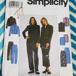 UNCUT: Simplicity 8398 Pattern, Misses' Jacket or Vest Pattern, Skirt Pattern and Pants Pattern. Size 8,10,12, c. 1998.