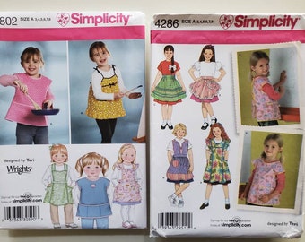 Artwork Apron-Sizes 3-8 Cooking Simplicity 3802 Girl/'s Smock-Painting
