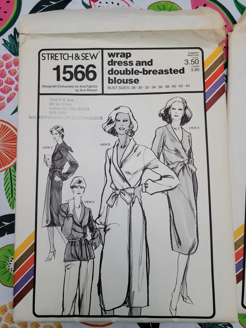 Vintage Patterns: Stretch & Sew 1566 Pattern Stretch and Sew 1589 ...