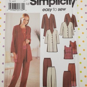 May include: Simplicity sewing pattern number 7186 for sizes FF, 18W-24W. The pattern includes instructions for making a jacket, pants, skirt, and top. The pattern is easy to sew and includes a variety of sizes.