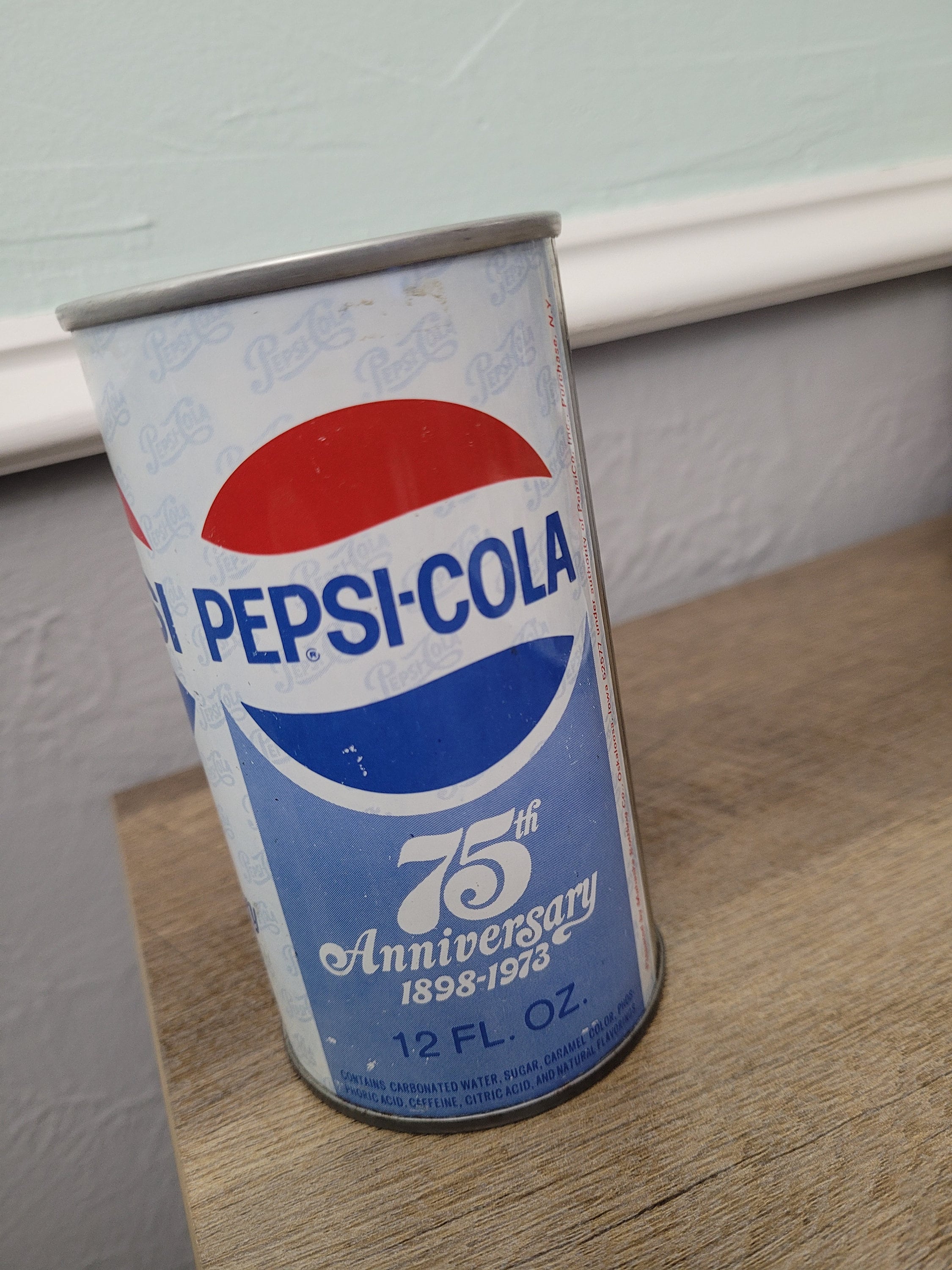 1973 Pepsi Cola Can, 75th Anniversary Edition, 1898-1973, 12 Oz