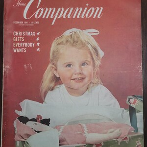 Woman&#39;s Home Companion Magazine, Vintage Christmas magazine December 1941 full of Christmas articles, ADs, recipes, & stories