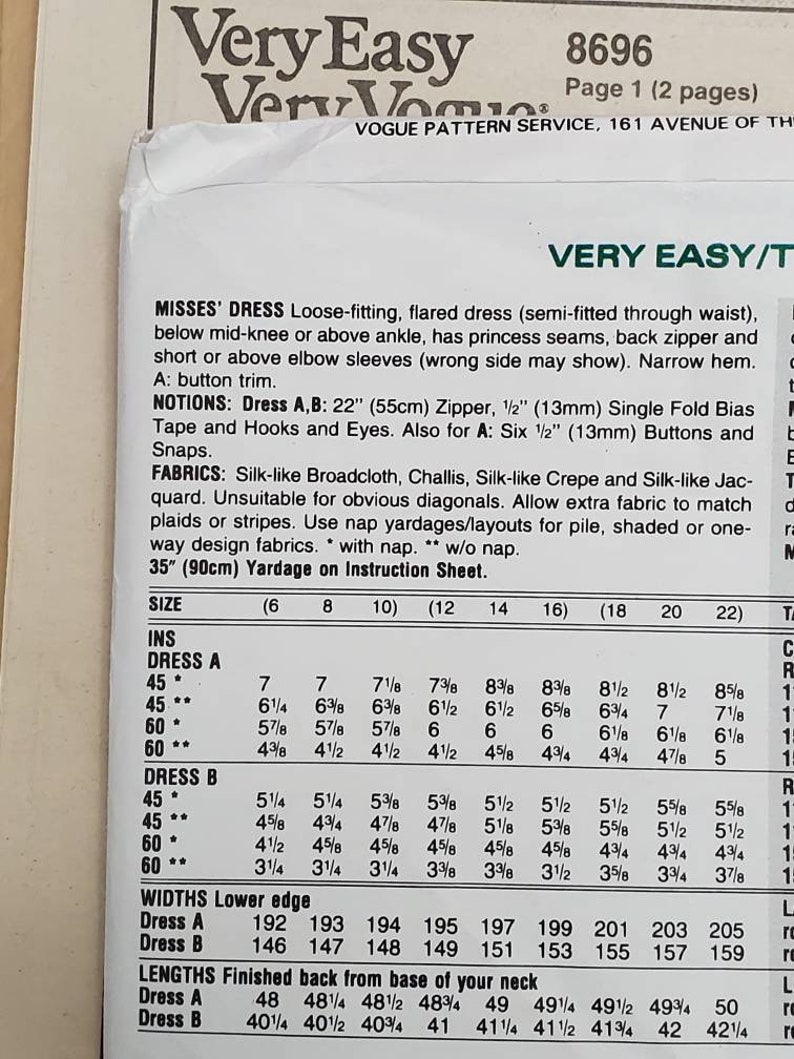UNCUT: 90's Vogue Patterns, Vogue 7115, Vogue 7961, Vogue 8696, Vogue ...