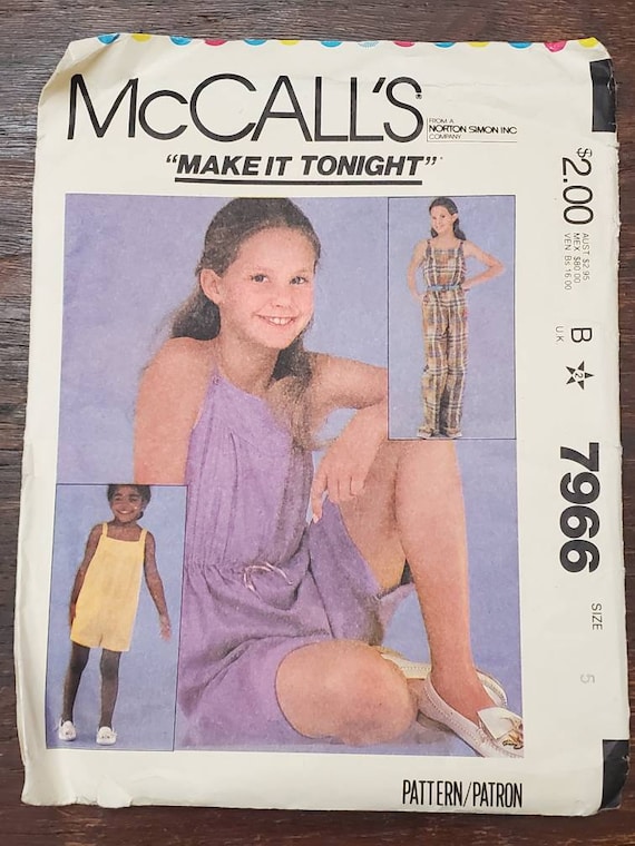 CUT: Mccall's 7966 Pattern. Children's and Girl's | Etsy