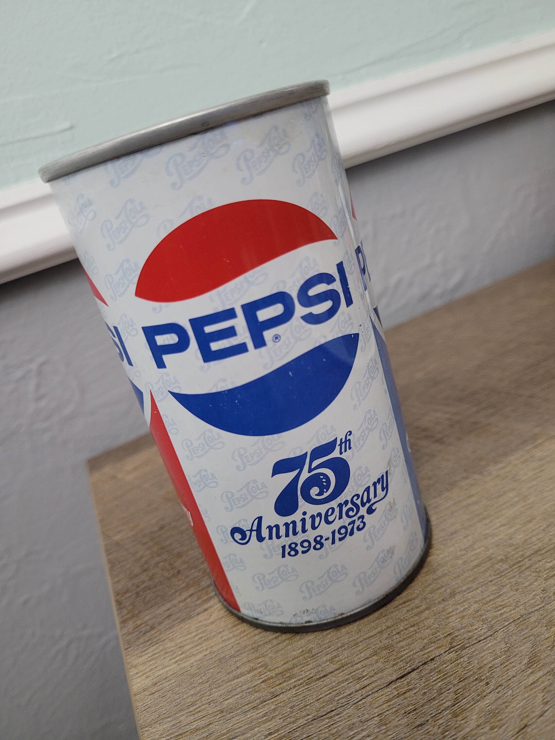1973 Pepsi Cola Can, 75th Anniversary Edition, 1898-1973, 12 Oz