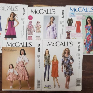 UNCUT: McCall&#39;s 6324, McCall&#39;s 6472, McCall&#39;s 7122/Learn to Sew McCall&#39;s 7184/The Archive Collection Circa 1958, McCall&#39;s 7353/ Nancy Zieman