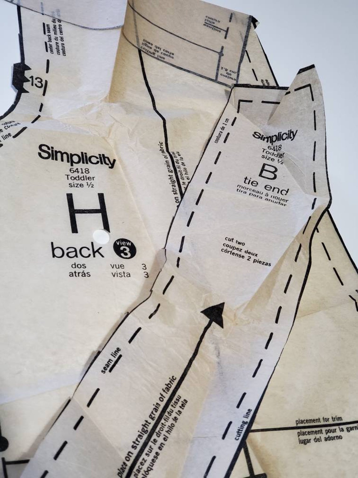 PARTIALLY CUT: Simplicity 6418 Pattern, Toddler/infants' Playsuit, Bell ...