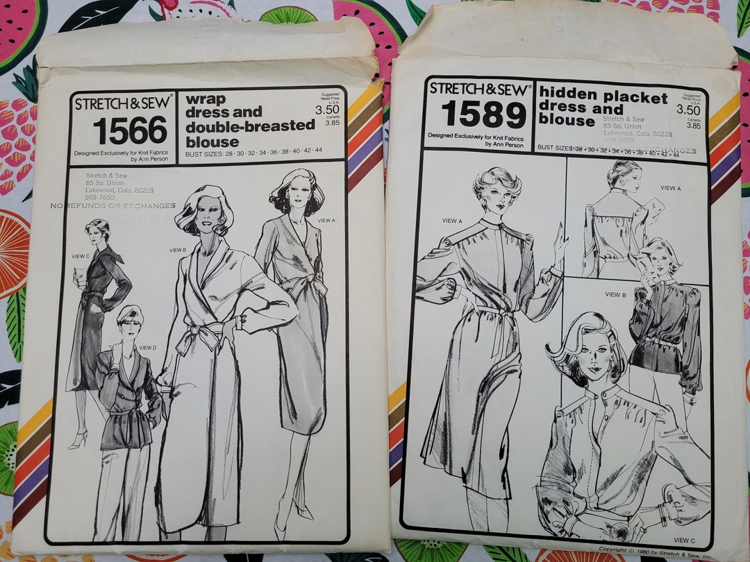 Vintage Patterns: Stretch & Sew 1566 Pattern Stretch and Sew 1589 ...