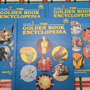 The Golden Book Encyclopedia Vol 1-3 (Set of 3 books) from the Publishers of Golden Books, Exciting Encyclopedia for children, C. 1988