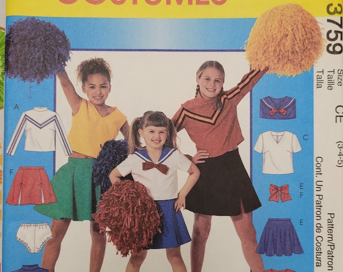 UNCUT Mccall's 8893 Pattern Girl's Cheerleader Pattern & Majorette ...